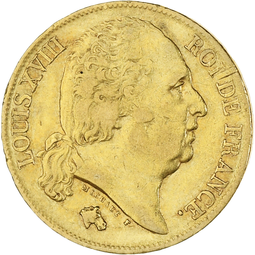 Münze, Frankreich, Louis XVIII, 20 Francs, 1817, Paris, S+, Gold, KM:712.1