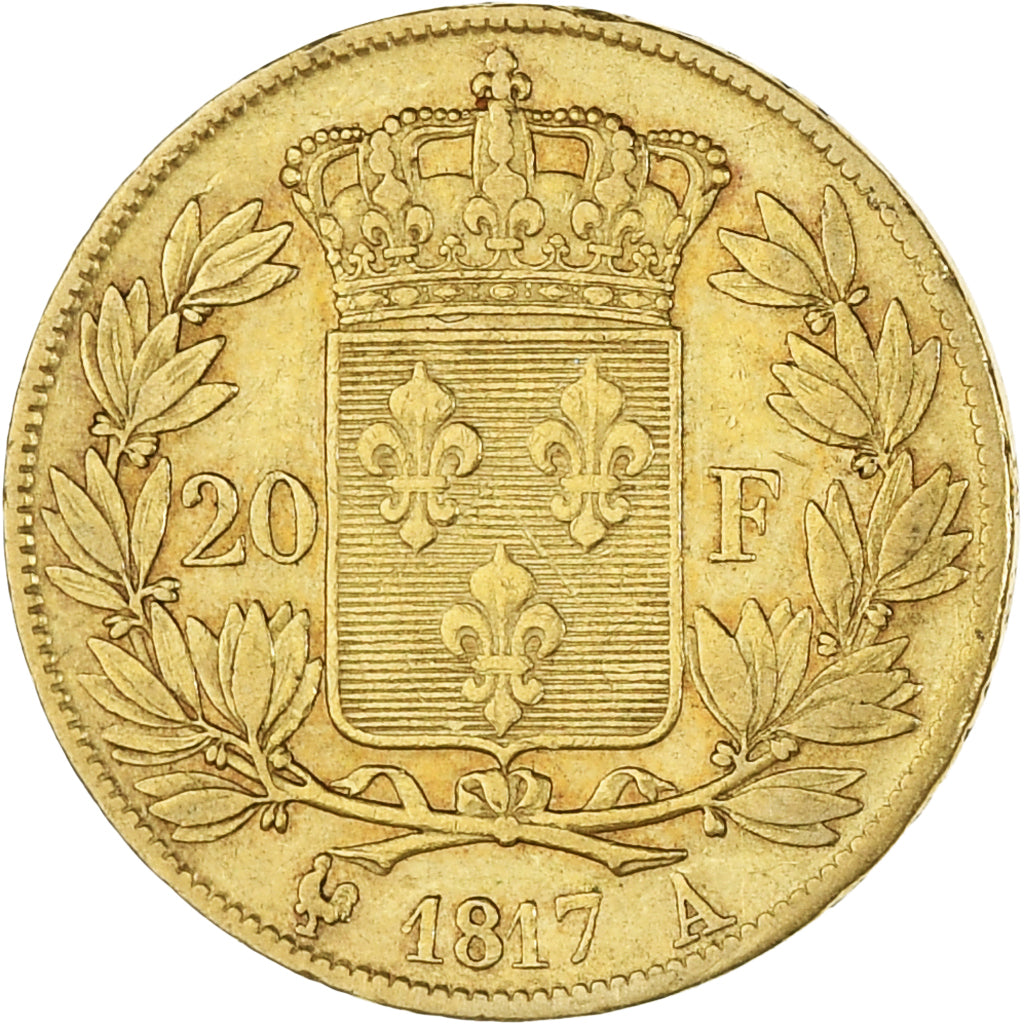 Münze, Frankreich, Louis XVIII, 20 Francs, 1817, Paris, S+, Gold, KM:712.1