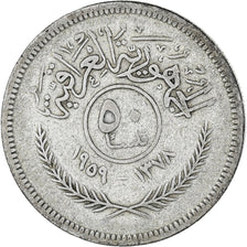 Moneta, Irak, 50 Fils, 1959/AH1379, EF(40-45), Srebro, KM:123