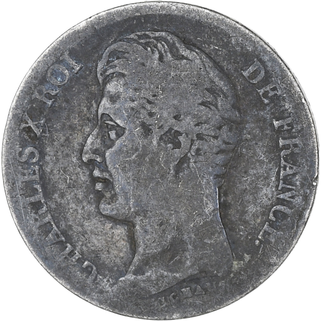 Moneta, Francja, Charles X, Franc, 1830, Paris, F(12-15), Srebro, KM:724.1