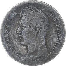 Moneta, Francja, Charles X, Franc, 1830, Paris, F(12-15), Srebro, KM:724.1