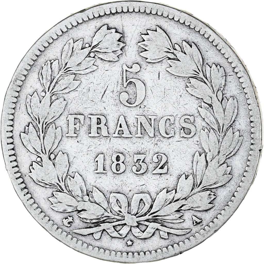 Coin, France, Louis-Philippe, 5 Francs, 1832, Paris, VF(20-25), Silver