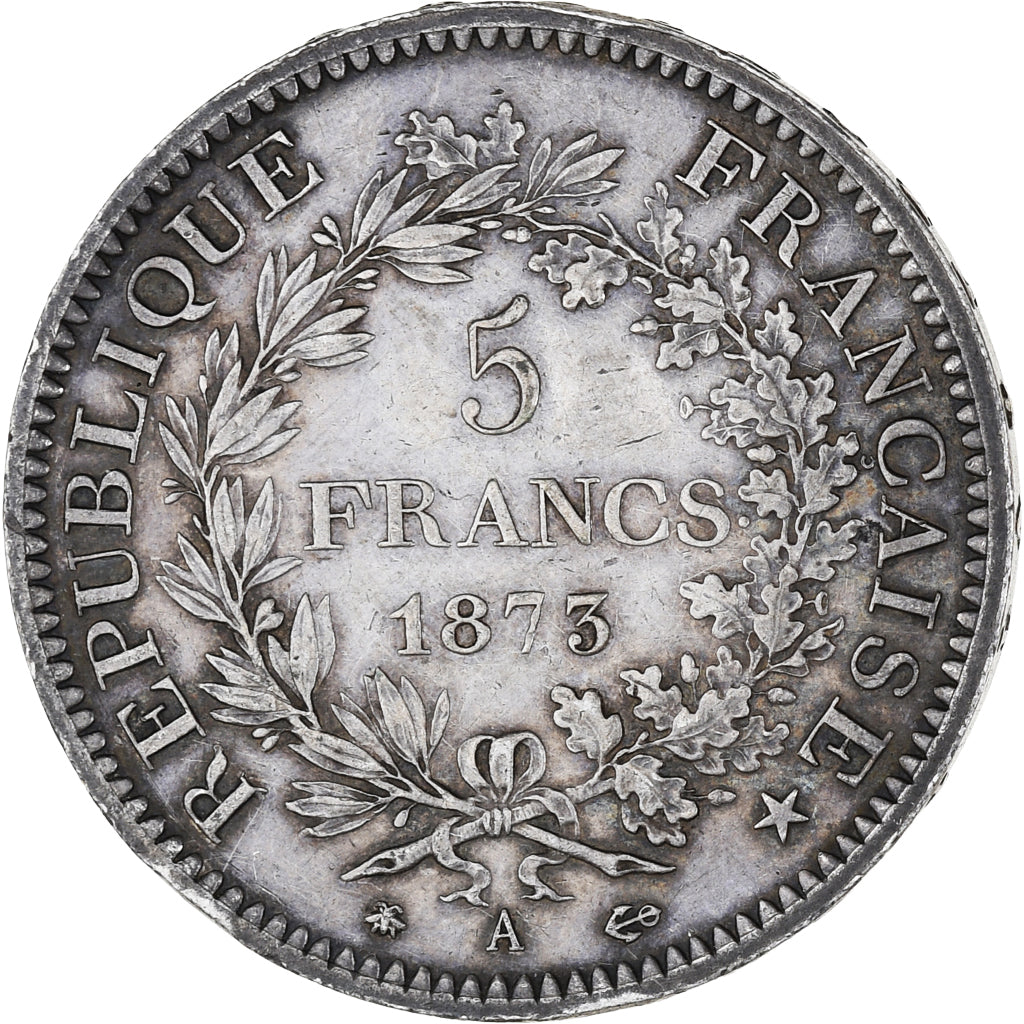 Moneta, Francia, Hercule, 5 Francs, 1873, Paris, SPL-, Argento, KM:820.1