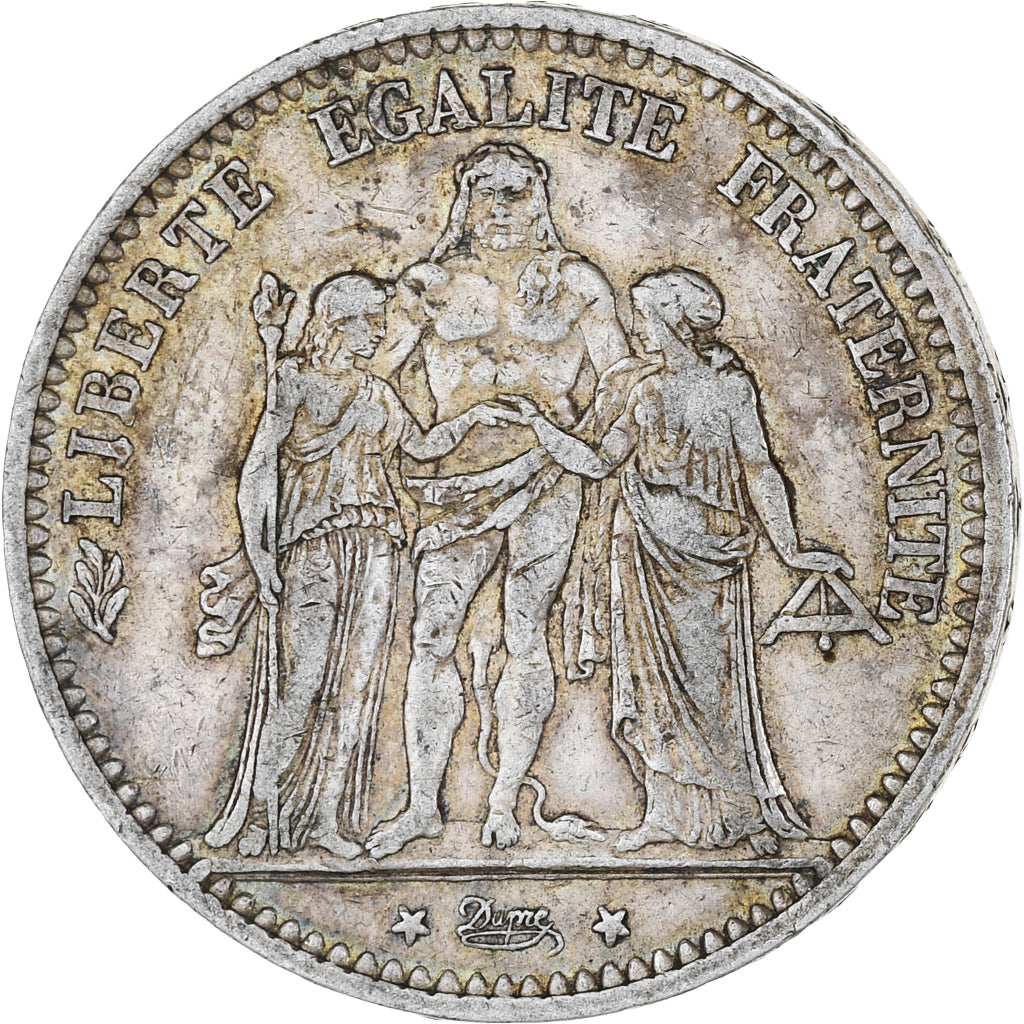 Moneta, Francia, Hercule, 5 Francs, 1874, Paris, MB, Argento, KM:820.1