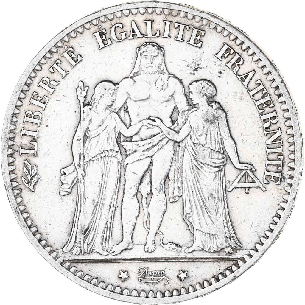 Moneta, Francia, Hercule, 5 Francs, 1875, Paris, BB, Argento, KM:820.1