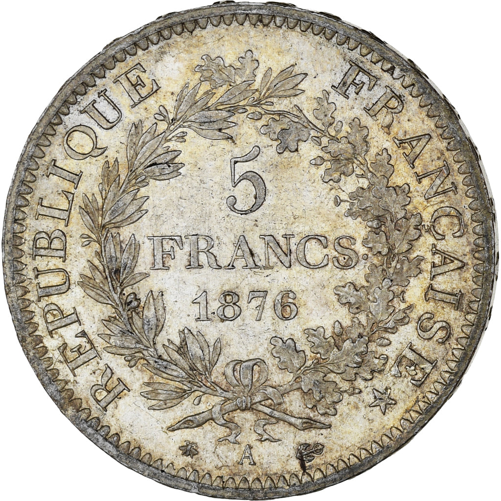 Moneta, Francia, Hercule, 5 Francs, 1876, Paris, SPL, Argento, KM:820.1