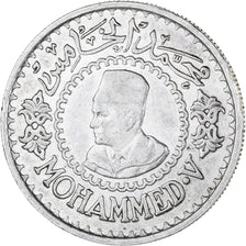 Coin, Morocco, Mohammed V, 500 Francs, 1956, Paris, EF(40-45), Silver, KM:54