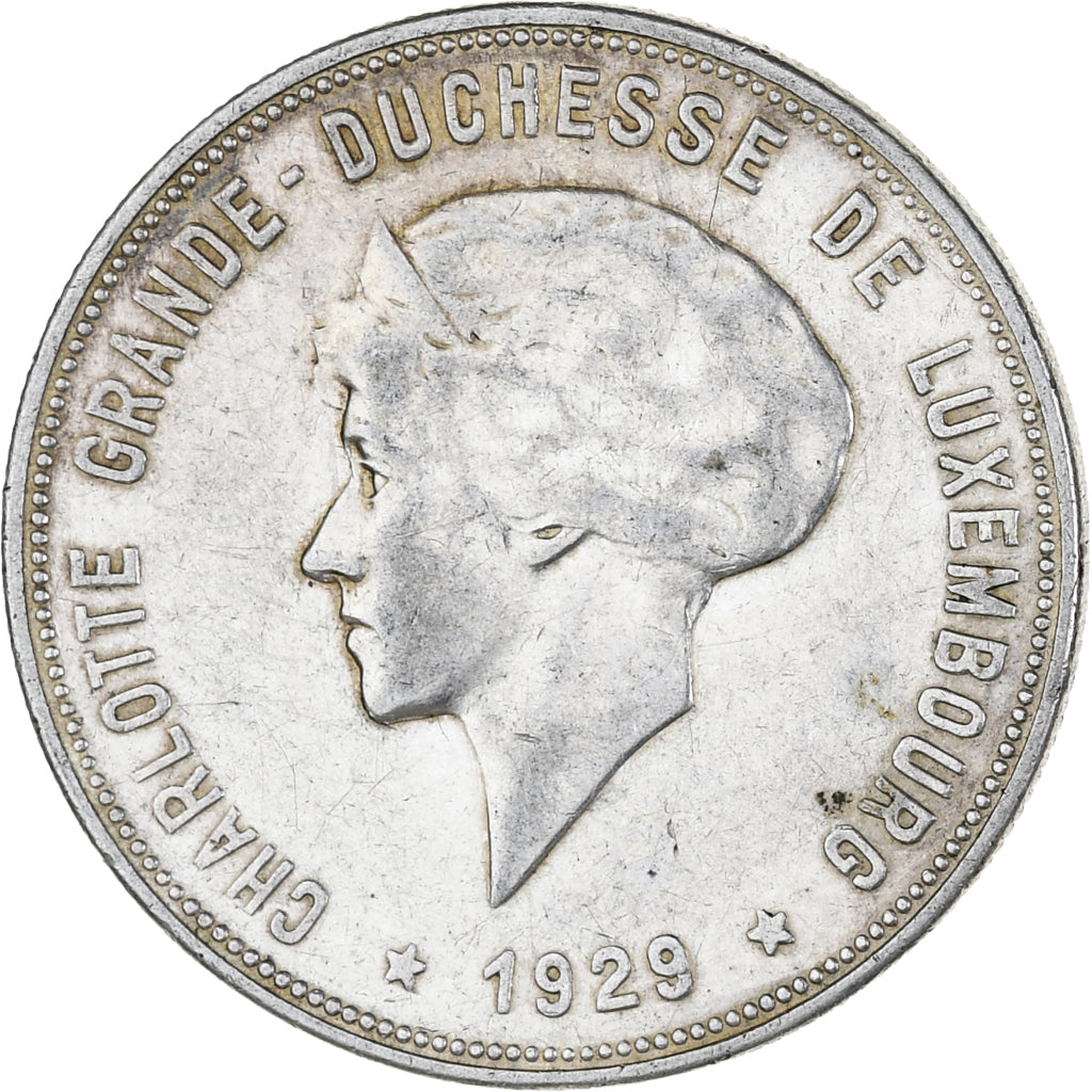 Coin, Luxembourg, Charlotte, 10 Francs, 1929, AU(50-53), Silver, KM:39