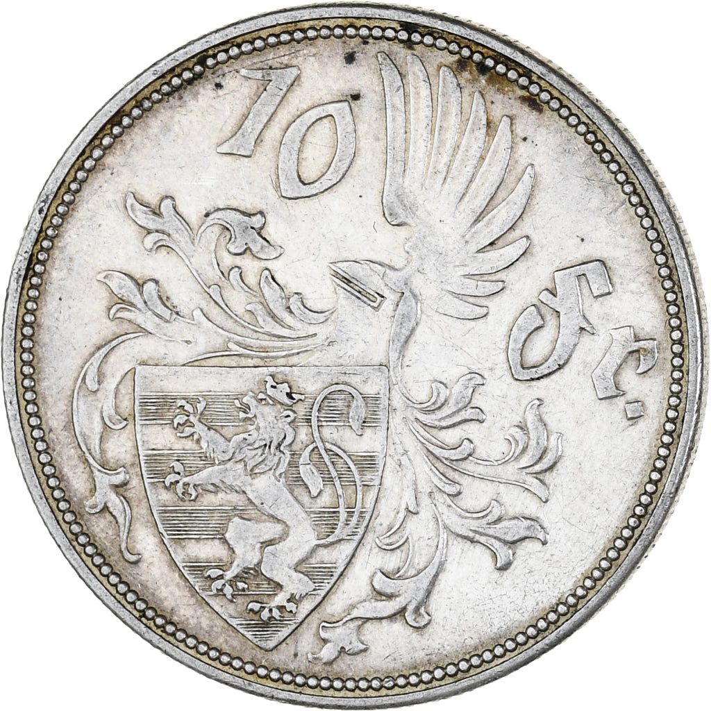 Coin, Luxembourg, Charlotte, 10 Francs, 1929, AU(50-53), Silver, KM:39