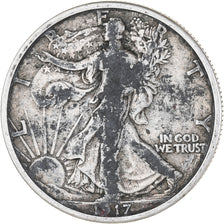 Coin, United States, Walking Liberty Half Dollar, Half Dollar, 1917, U.S. Mint