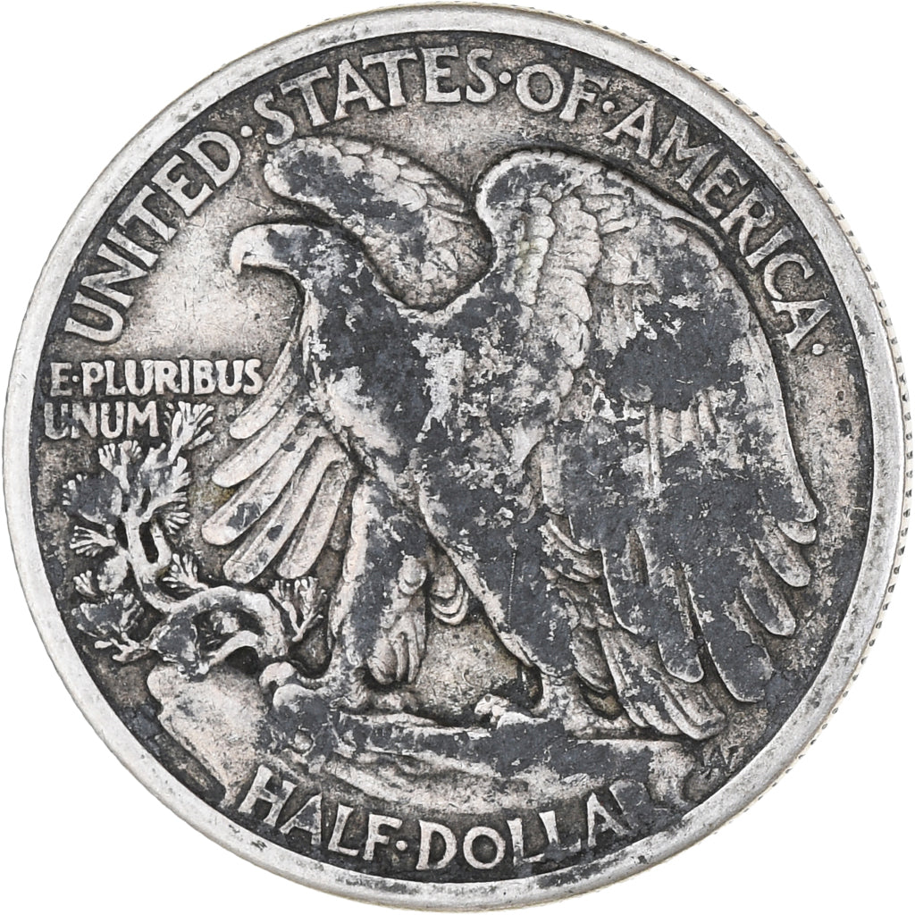 Coin, United States, Walking Liberty Half Dollar, Half Dollar, 1917, U.S. Mint