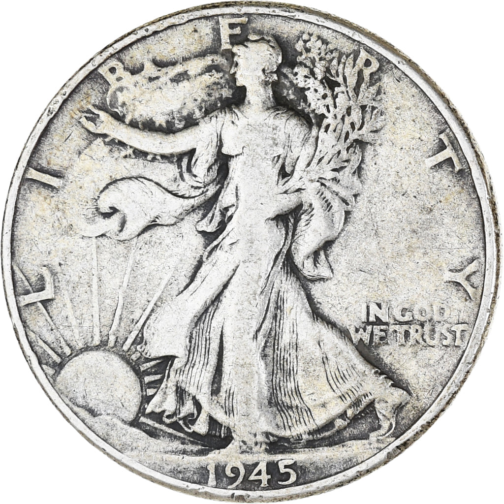 Monnaie, États-Unis, Walking Liberty Half Dollar, Half Dollar, 1945, U.S. Mint