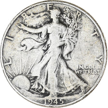 Monnaie, États-Unis, Walking Liberty Half Dollar, Half Dollar, 1945, U.S. Mint