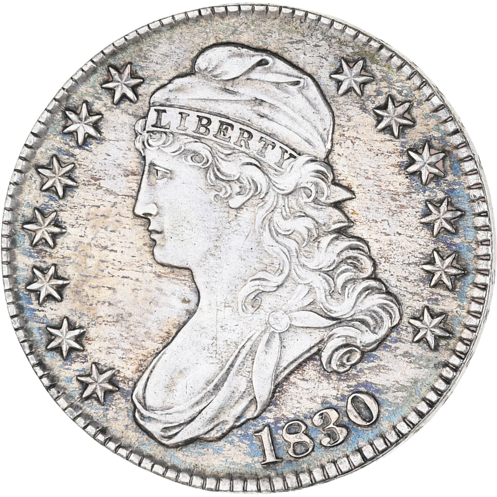 Coin, United States, Capped Bust, Half Dollar, 1830, U.S. Mint, Philadelphia