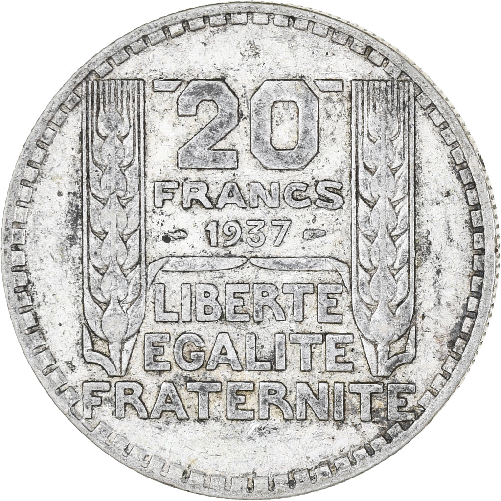 Munten, Frankrijk, Turin, 20 Francs, 1937, Paris, FR+, Zilver, KM:879
