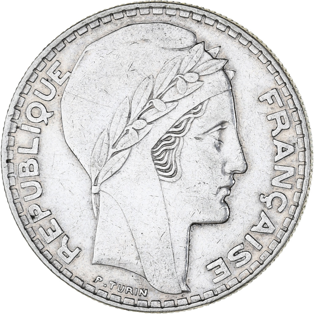 Munten, Frankrijk, Turin, 20 Francs, 1937, Paris, ZF, Zilver, KM:879