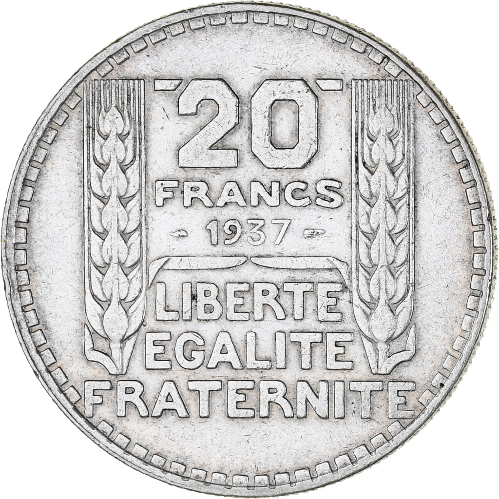 Munten, Frankrijk, Turin, 20 Francs, 1937, Paris, ZF, Zilver, KM:879