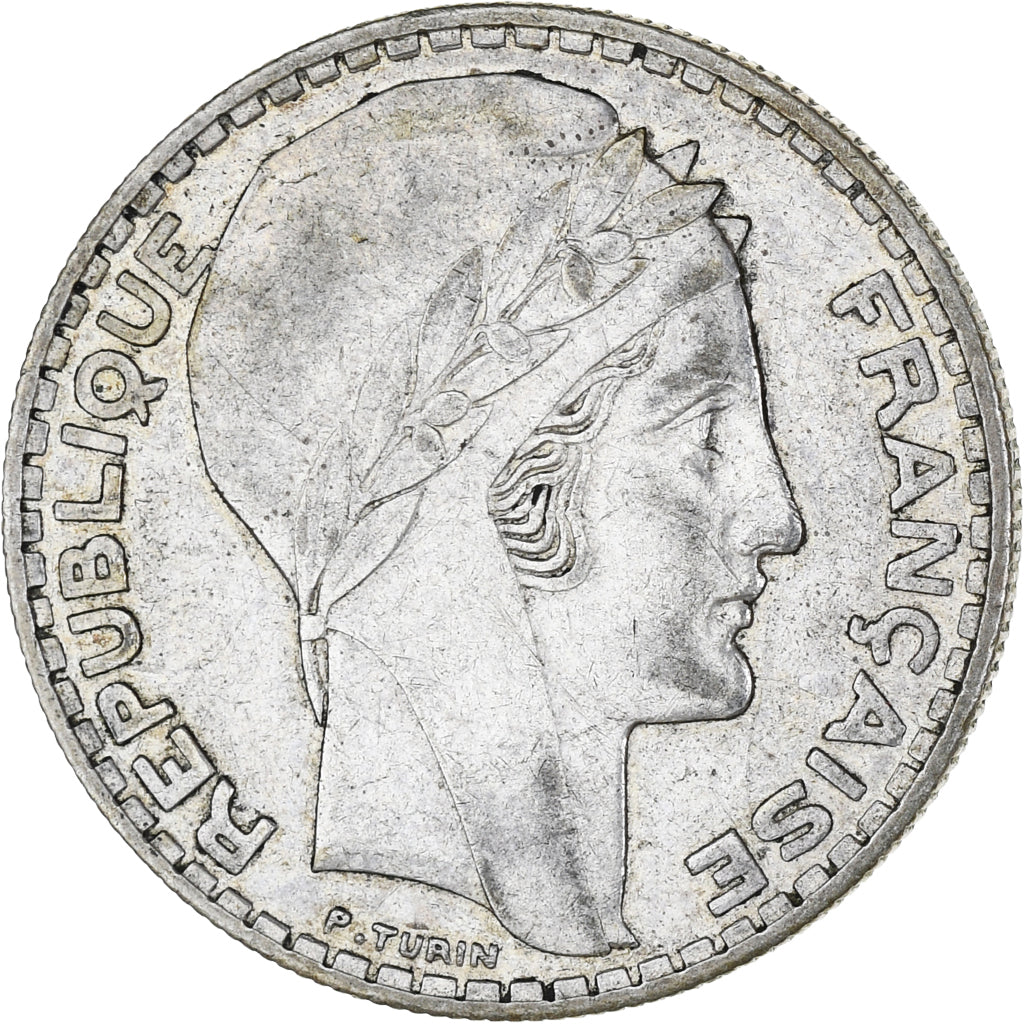 Munten, Frankrijk, Turin, 20 Francs, 1937, Paris, ZF, Zilver, KM:879