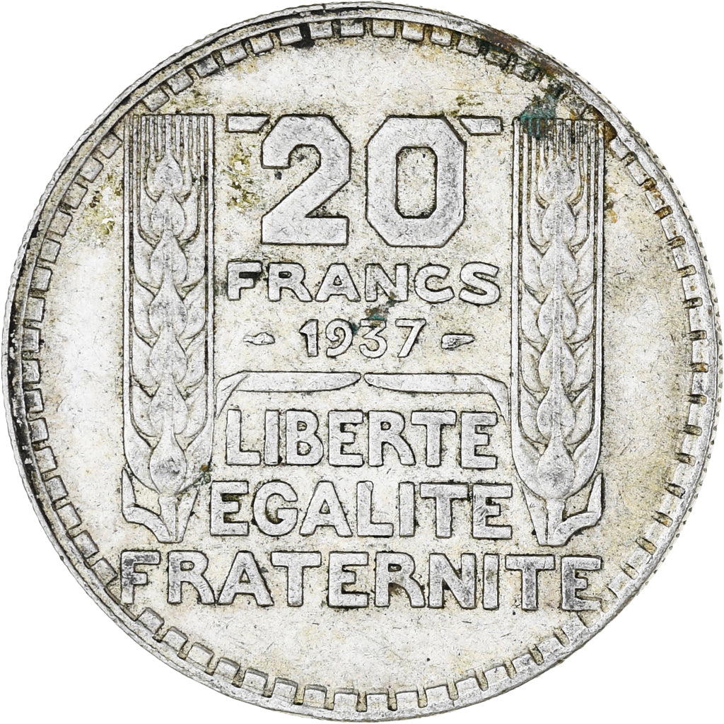 Munten, Frankrijk, Turin, 20 Francs, 1937, Paris, ZF, Zilver, KM:879