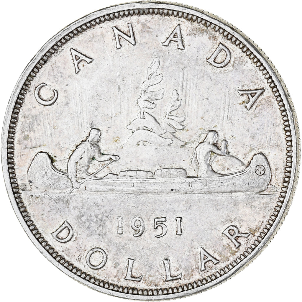 Moeda, Canadá, George VI, Dollar, 1951, Royal Canadian Mint, Ottawa, AU(50-53)