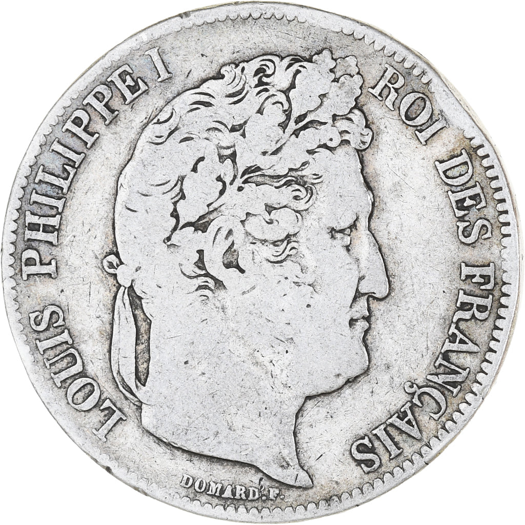 Moneda, Francia, Louis-Philippe, 5 Francs, 1840, Strasbourg, BC+, Plata