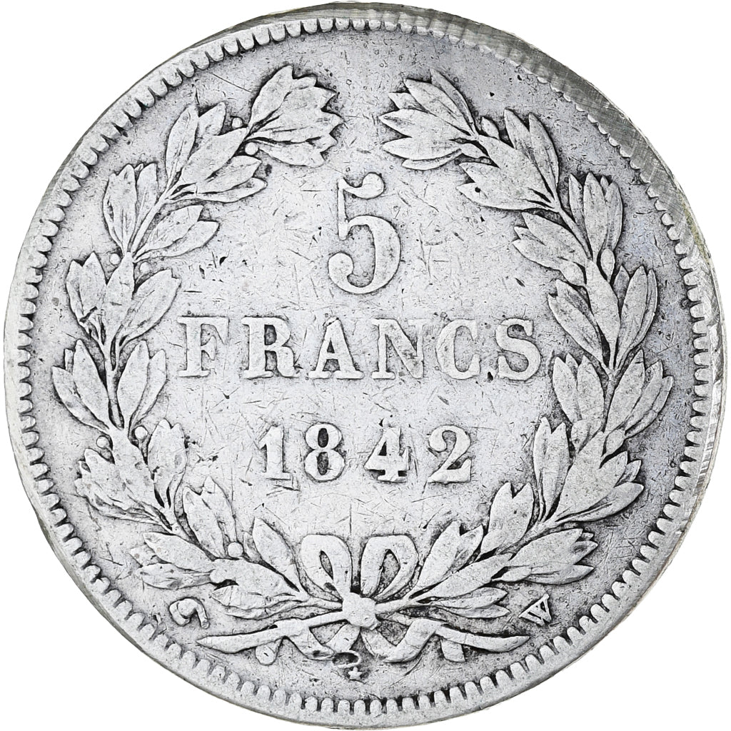 Monnaie, France, Louis-Philippe, 5 Francs, 1842, Lille, TB, Argent, Gadoury:678