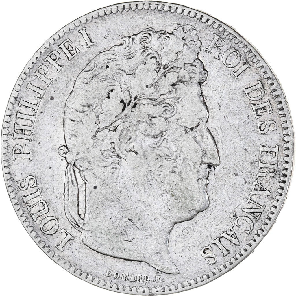 Coin, France, Louis-Philippe, 5 Francs, 1843, Lille, VF(20-25), Silver