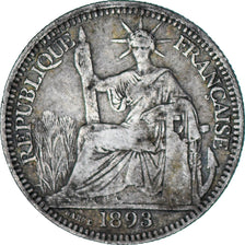 Münze, Französisch Indochina, 10 Cents, 1893, Paris, SS, Silber, KM:2