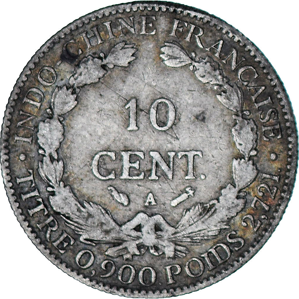 Münze, Französisch Indochina, 10 Cents, 1893, Paris, SS, Silber, KM:2