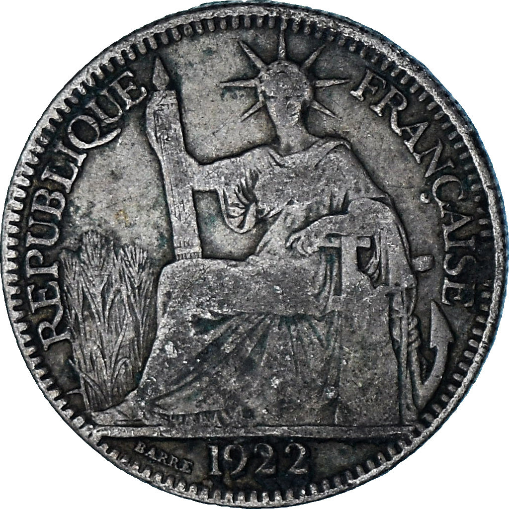 Coin, FRENCH INDO-CHINA, 10 Cents, 1922, Paris, VF(20-25), Silver, KM:16.1