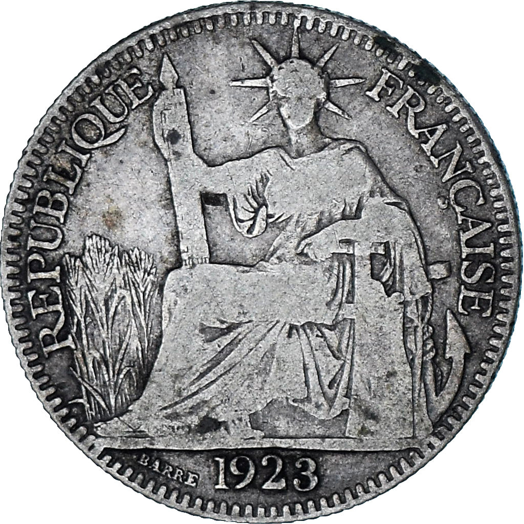 Munten, FRANS INDO-CHINA, 10 Cents, 1923, Paris, FR, Zilver, KM:16.1