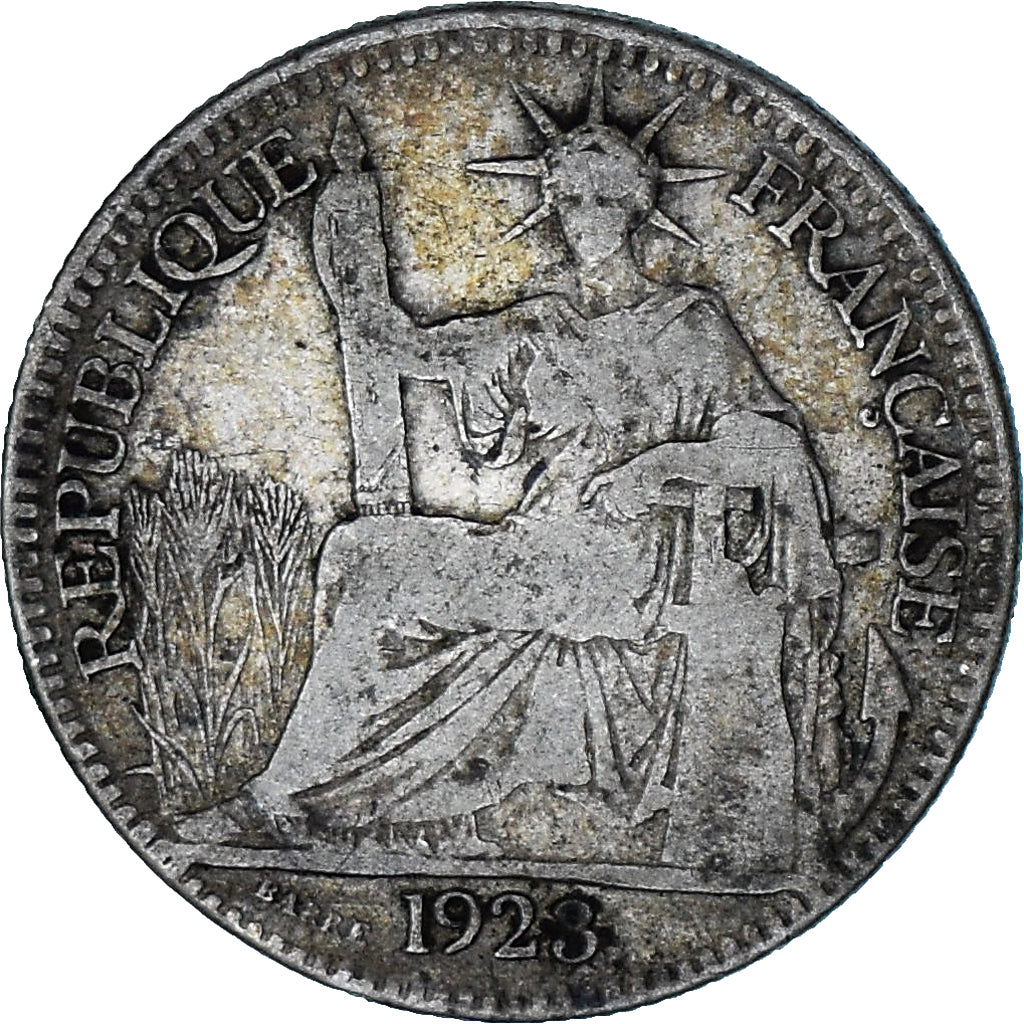 Munten, FRANS INDO-CHINA, 10 Cents, 1923, Paris, FR, Zilver, KM:16.1