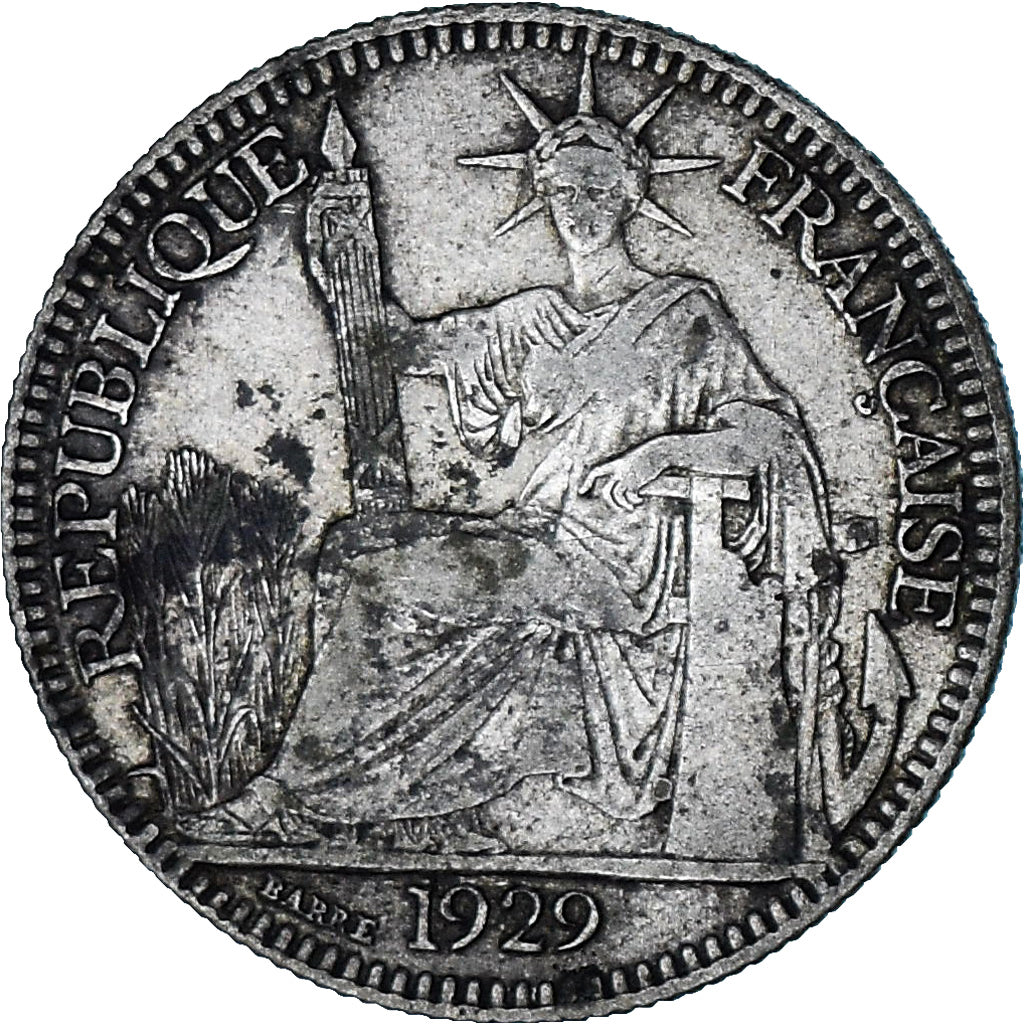 Monnaie, Indochine française, 10 Cents, 1929, Paris, TB+, Argent, KM:16.1