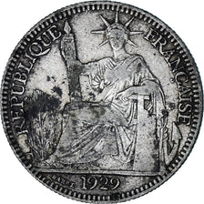 Monnaie, Indochine française, 10 Cents, 1929, Paris, TB+, Argent, KM:16.1