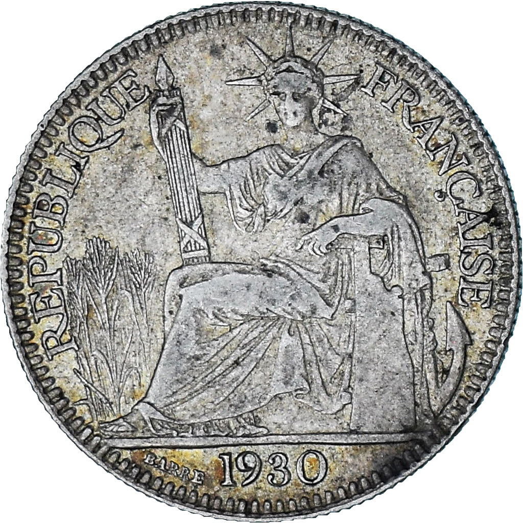 Coin, FRENCH INDO-CHINA, 10 Cents, 1930, Paris, AU(50-53), Silver, KM:16.1