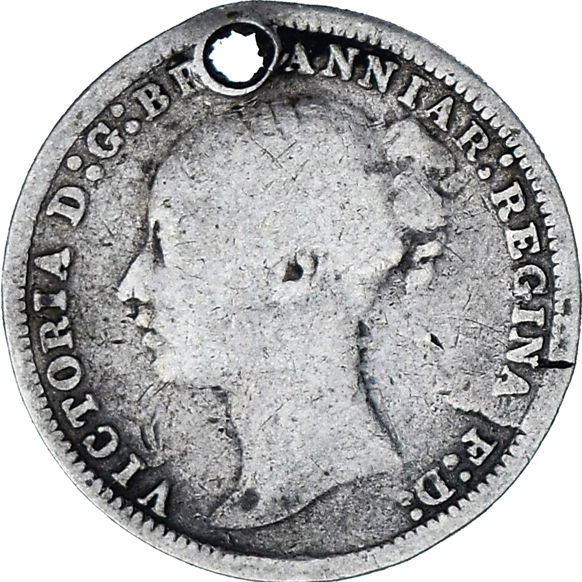 Coin, Great Britain, Victoria, 3 Pence, 1873, F(12-15), Silver, KM:730