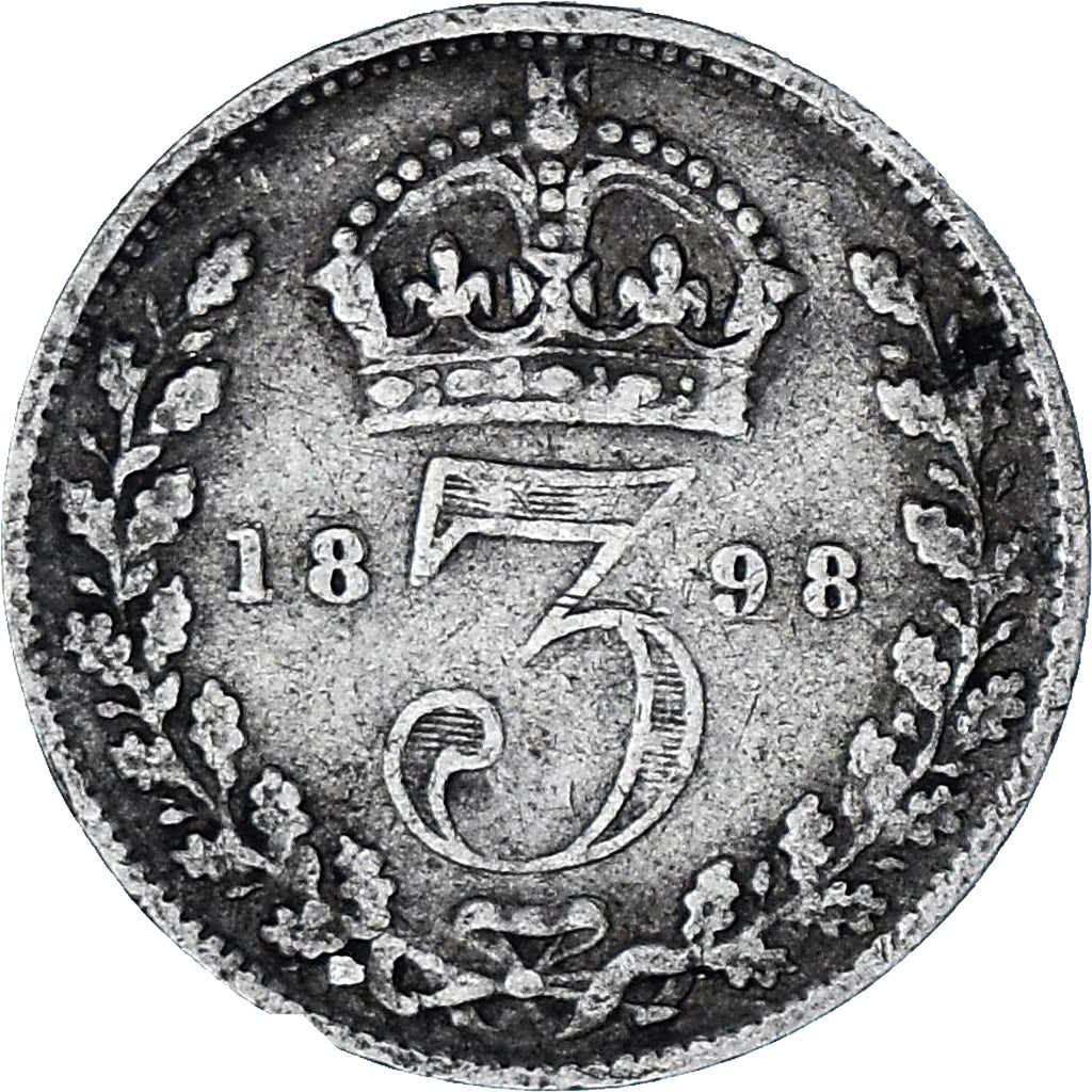 Monnaie, Grande-Bretagne, Victoria, 3 Pence, 1898, TB+, Argent, KM:777