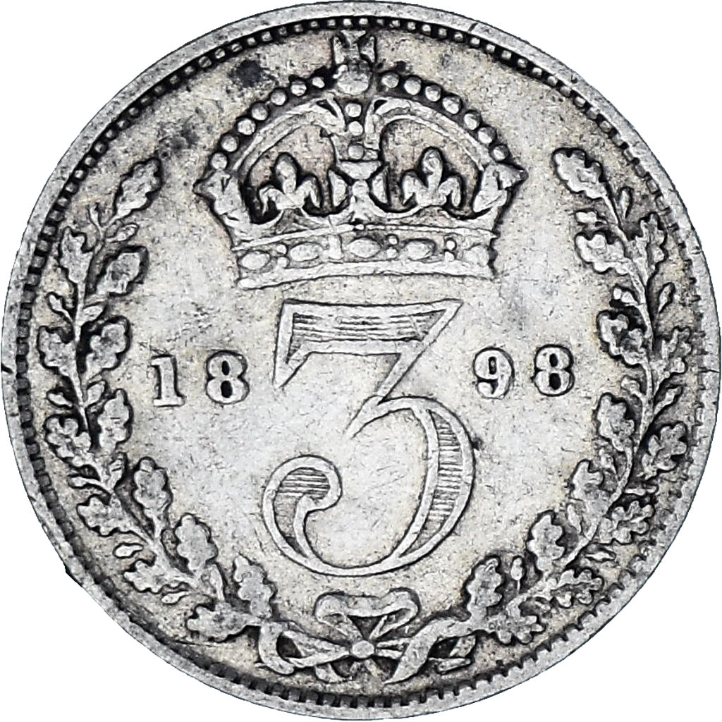 Moeda, Grã-Bretanha, Victoria, 3 Pence, 1898, EF(40-45), Prata, KM:777