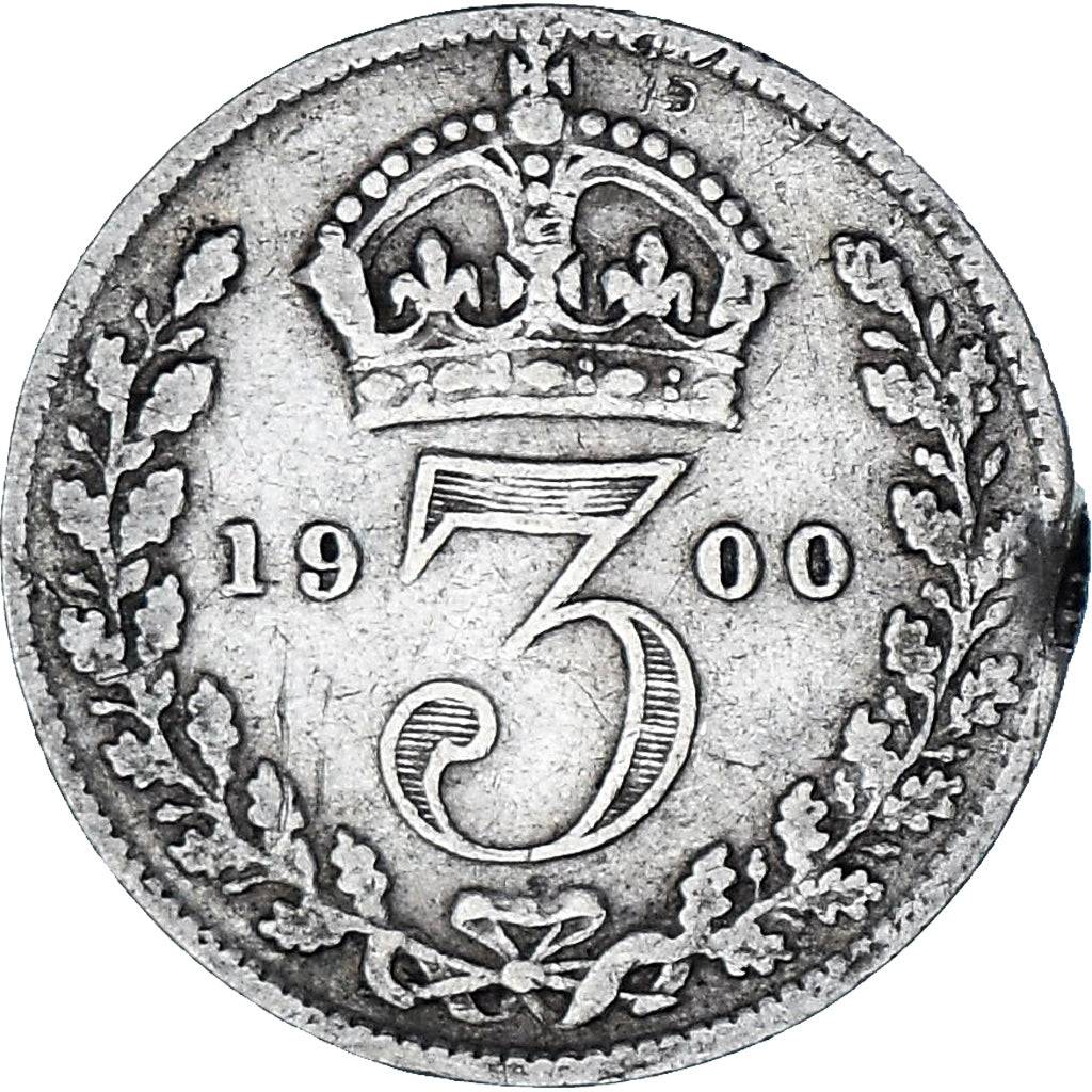 Moneta, Wielka Brytania, Victoria, 3 Pence, 1900, VF(20-25), Srebro, KM:777