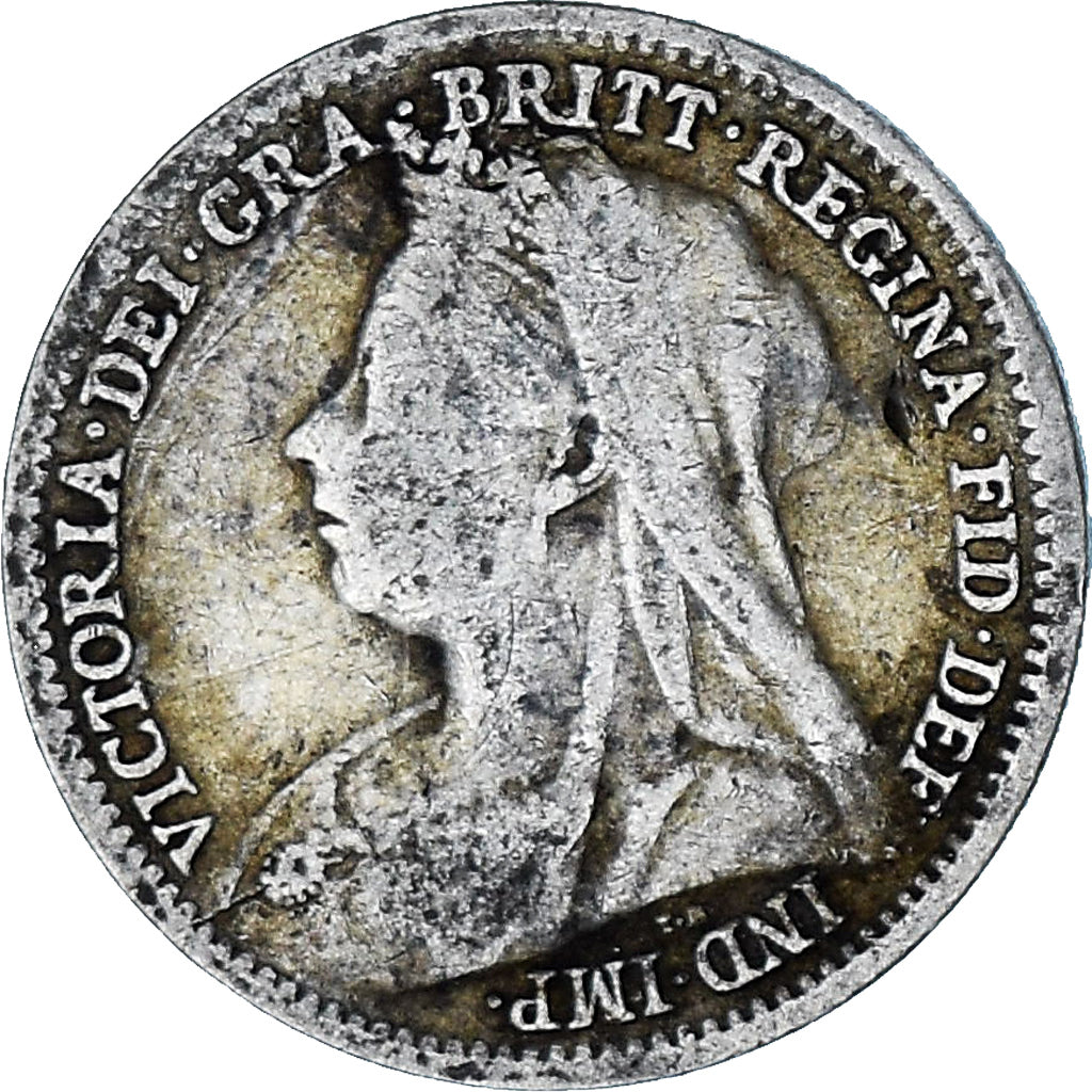 Munten, Groot Bretagne, Victoria, 3 Pence, 1900, FR+, Zilver, KM:777