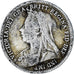 Moneda, Gran Bretaña, Victoria, 3 Pence, 1900, BC+, Plata, KM:777