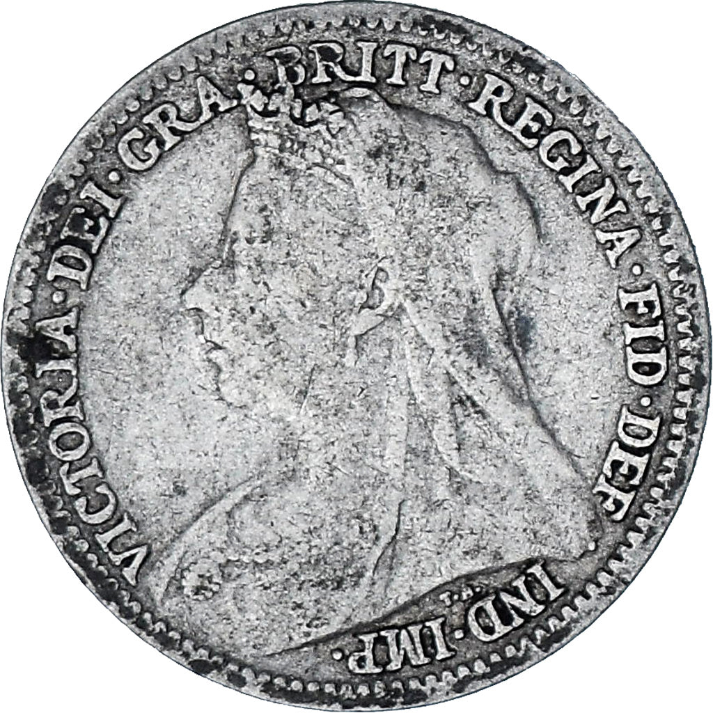 Munten, Groot Bretagne, Victoria, 3 Pence, 1901, FR, Zilver, KM:777