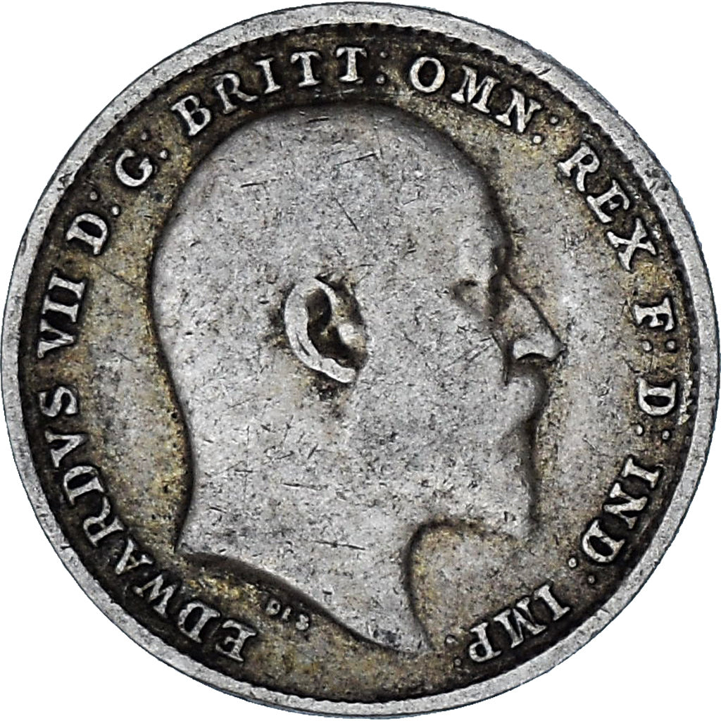 Coin, Great Britain, Edward VII, 3 Pence, 1902, VF(30-35), Silver, KM:797.1