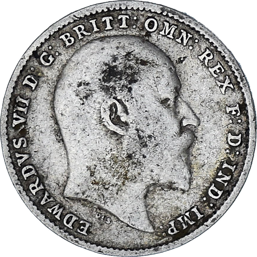 Coin, Great Britain, Edward VII, 3 Pence, 1903, VF(30-35), Silver, KM:797.1