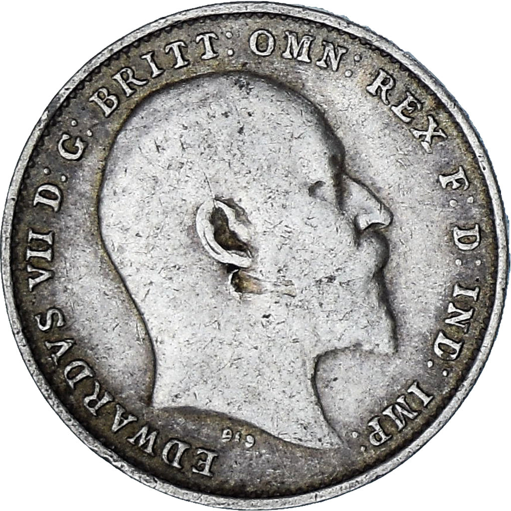 Coin, Great Britain, Edward VII, 3 Pence, 1910, AU(50-53), Silver, KM:797.2