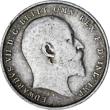 Coin, Great Britain, Edward VII, 3 Pence, 1910, AU(50-53), Silver, KM:797.2