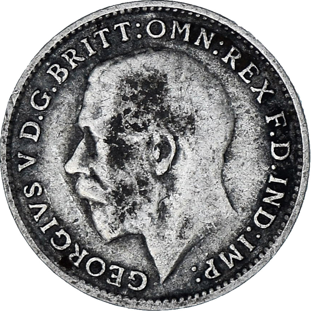 Moneta, Gran Bretagna, George V, 3 Pence, 1914, MB+, Argento, KM:813