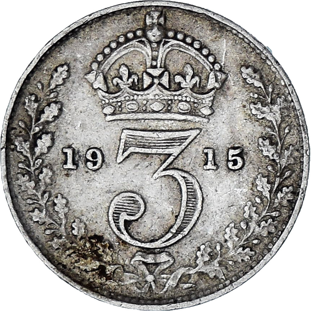 Moneta, Gran Bretagna, George V, 3 Pence, 1915, BB, Argento, KM:813