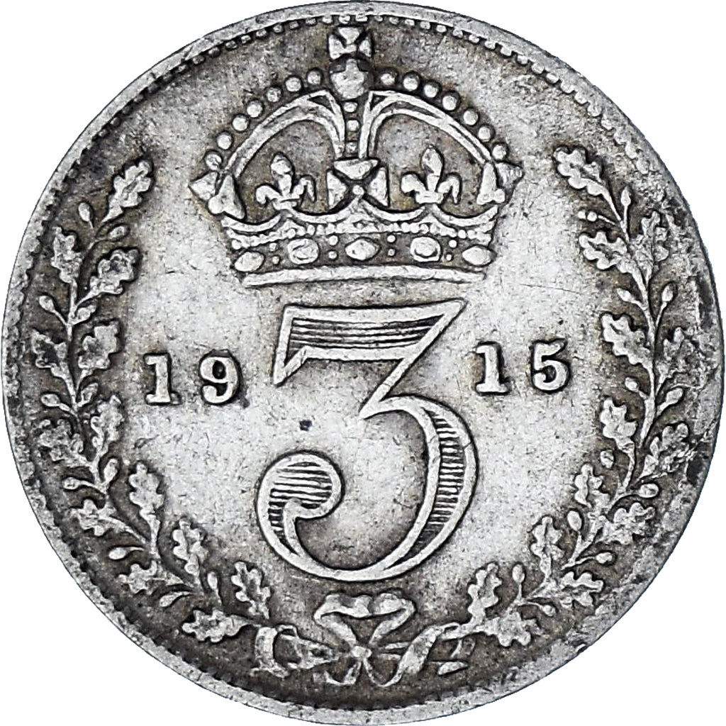 Moneta, Gran Bretagna, George V, 3 Pence, 1915, BB, Argento, KM:813