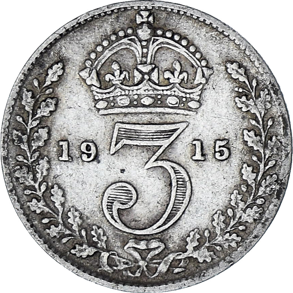 Moneta, Gran Bretagna, George V, 3 Pence, 1915, BB, Argento, KM:813